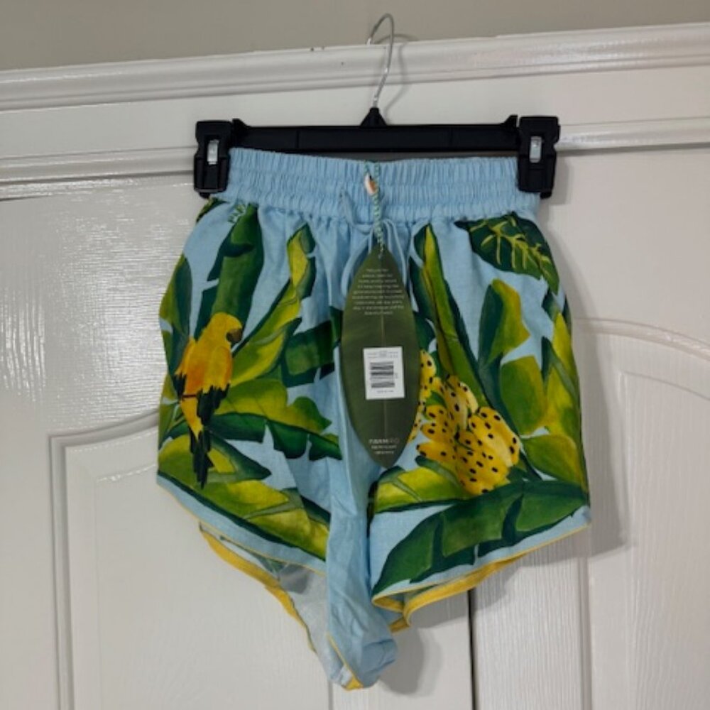 Farm Rio Summer Foliage Scarf Shorts